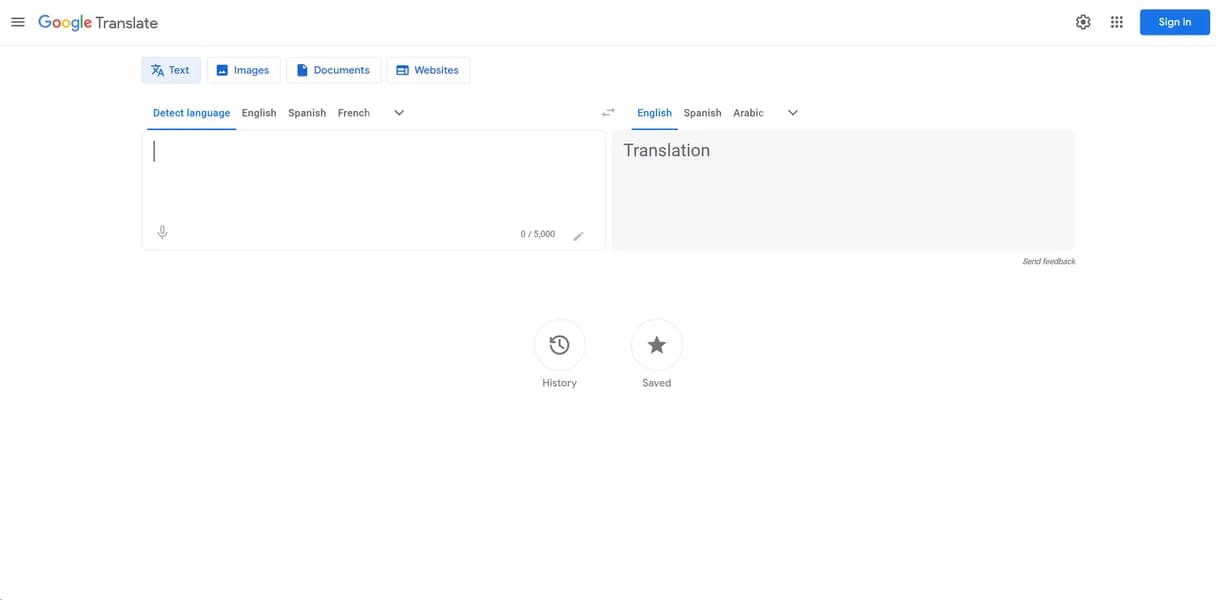 Google Translate screenshot