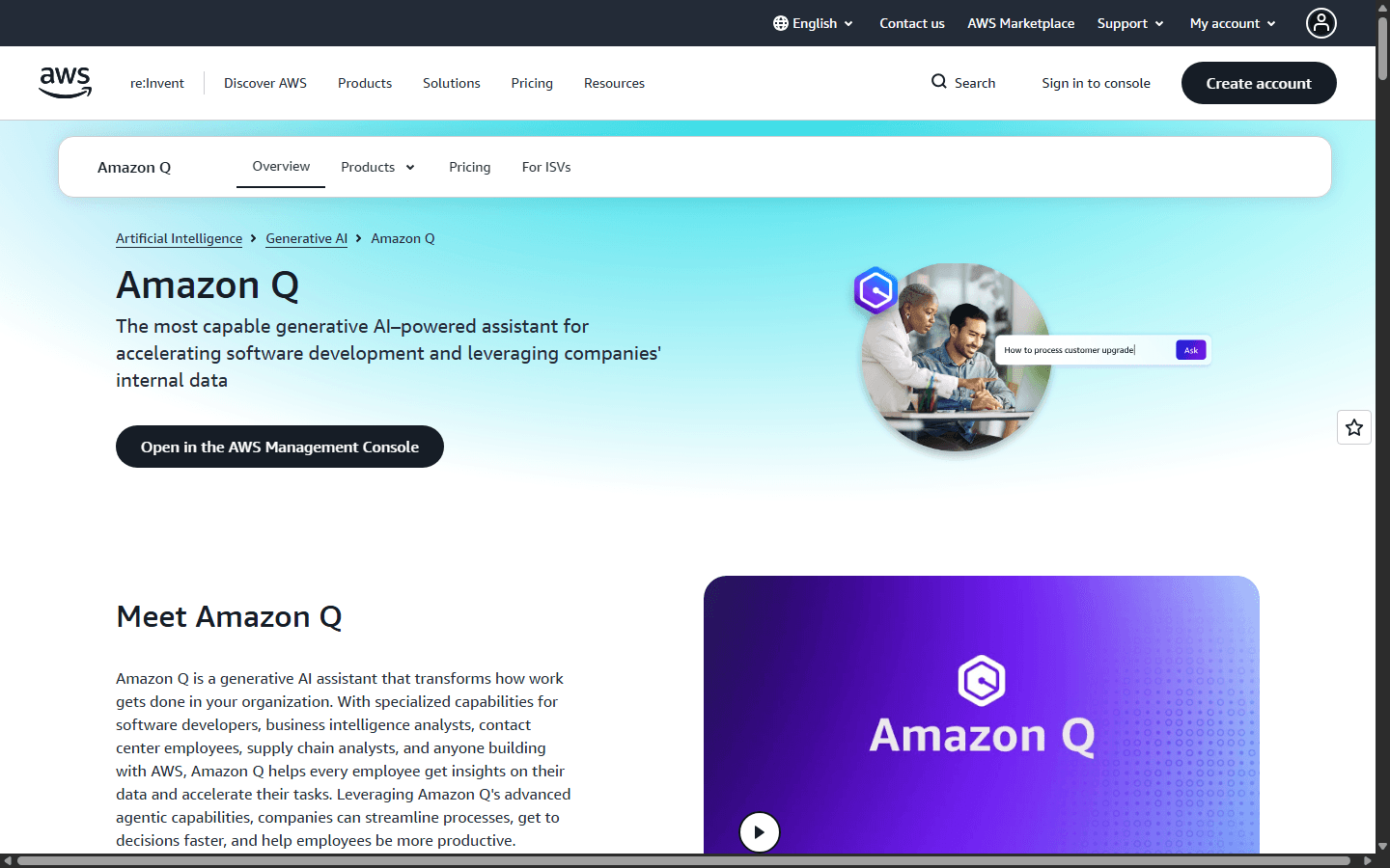 Amazon Q screenshot