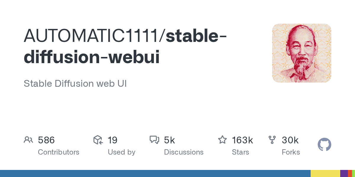 AUTOMATIC1111 Stable Diffusion WebUI screenshot