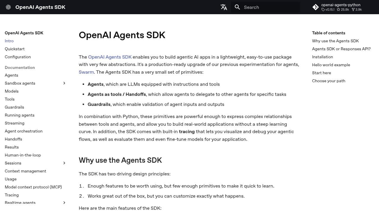 OpenAI Agents SDK screenshot