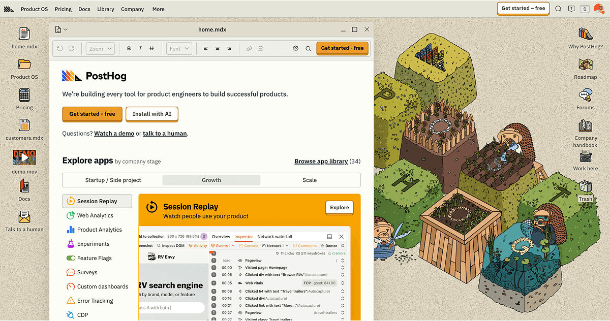 PostHog screenshot