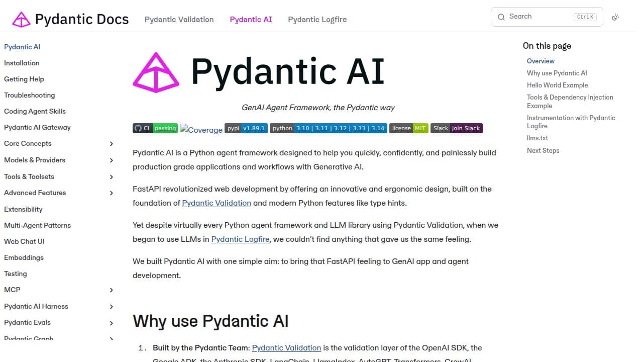 PydanticAI screenshot