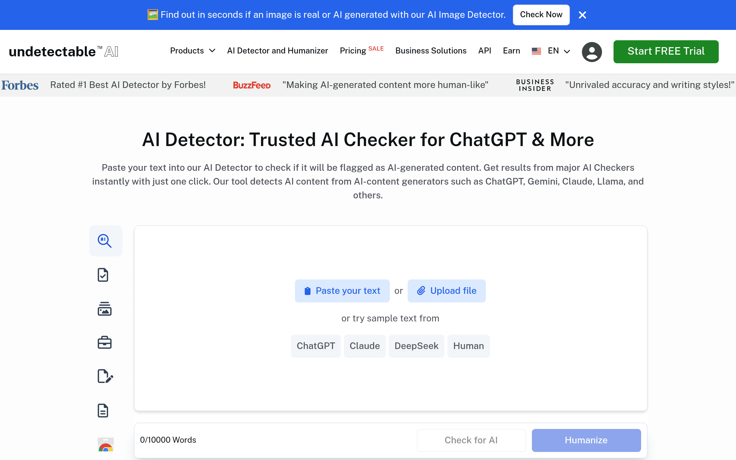 Undetectable AI screenshot