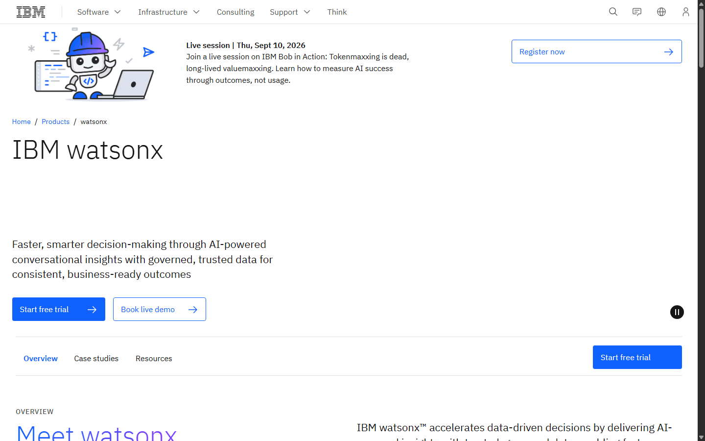 IBM watsonx screenshot