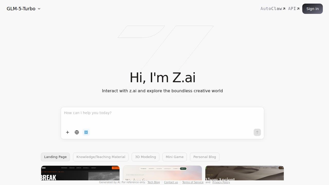 Zhipu GLM screenshot