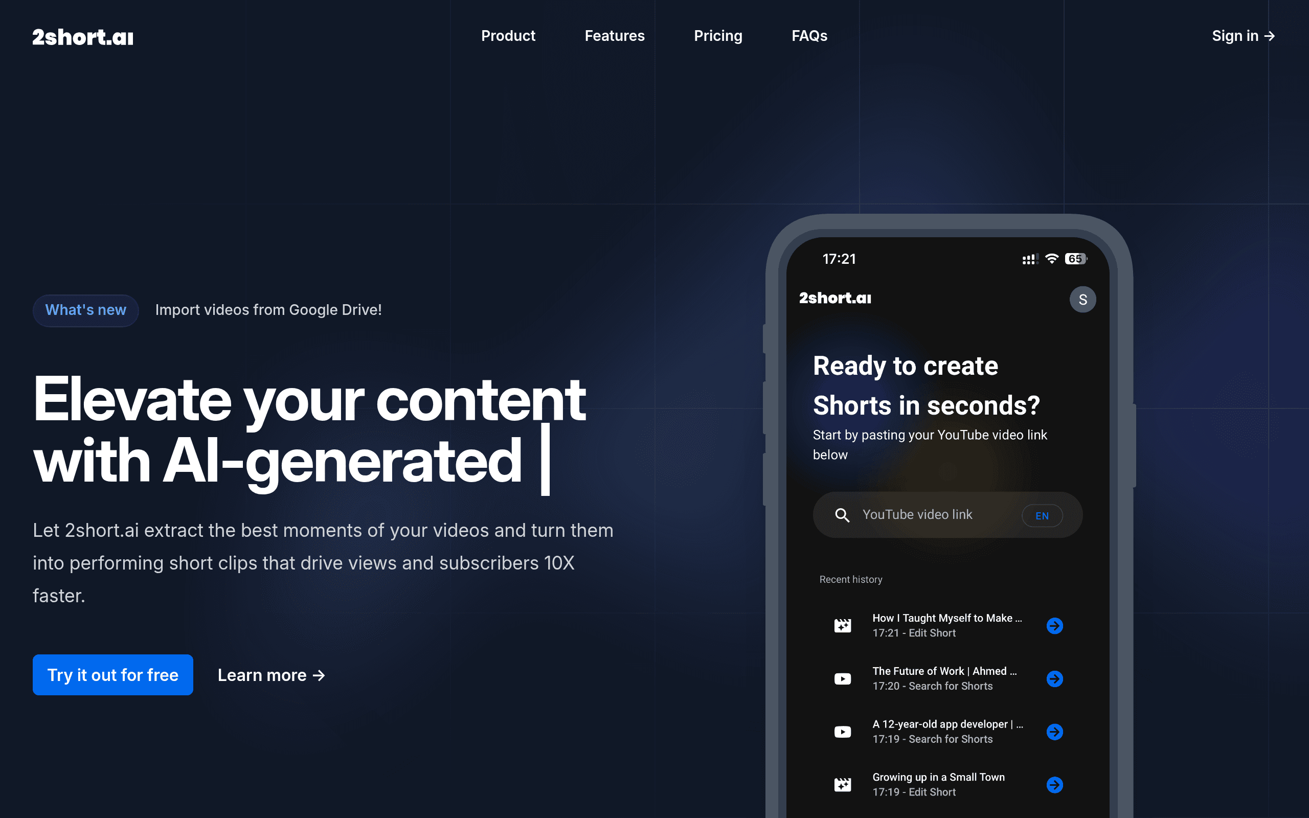 2short.ai screenshot