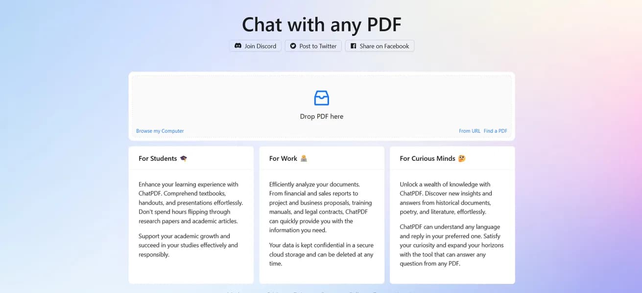ChatPDF screenshot