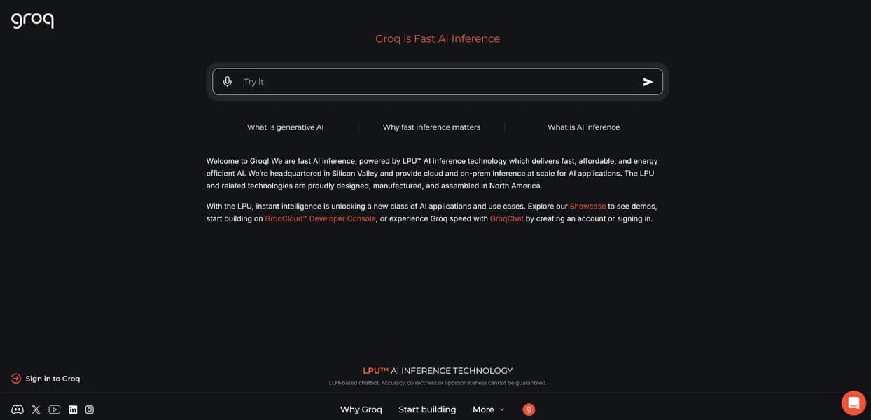 Groq screenshot