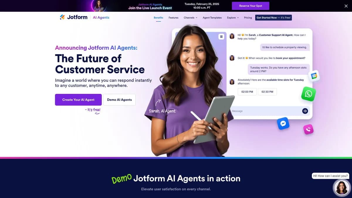 Jotform AI Agents screenshot