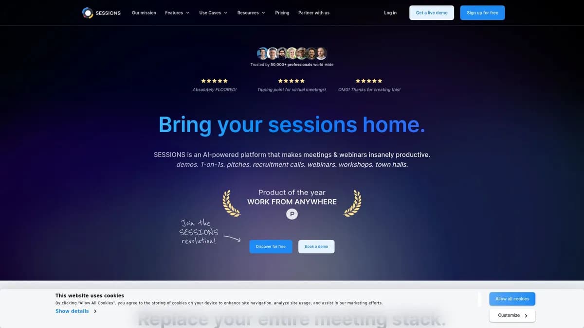 Sessions screenshot