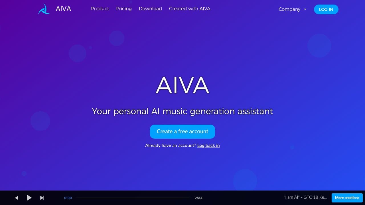 AIVA screenshot