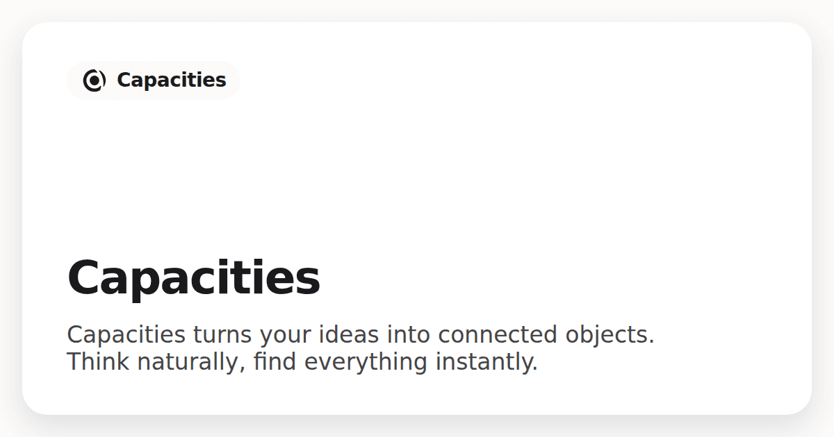 Capacities screenshot