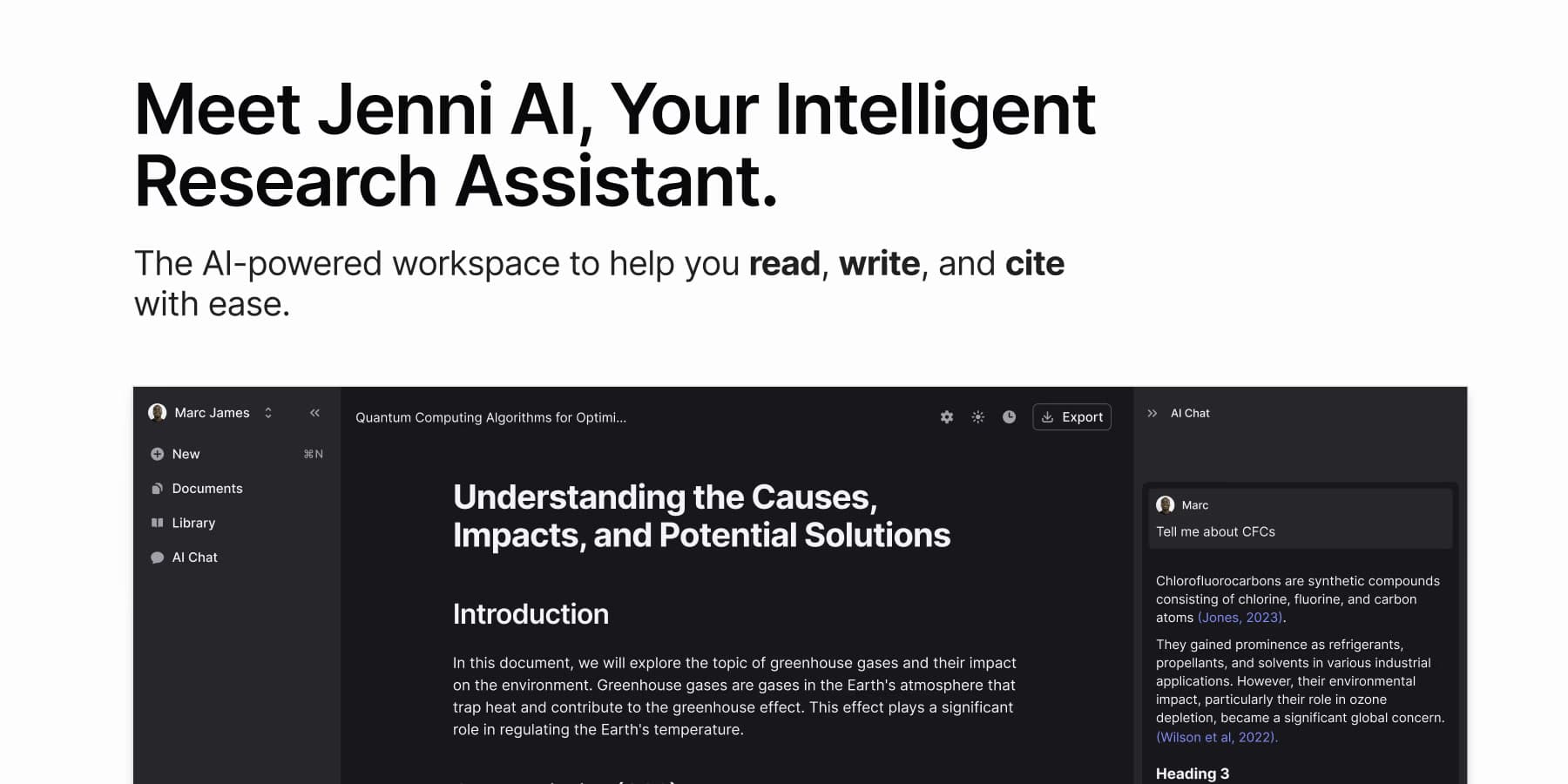 Jenni AI screenshot