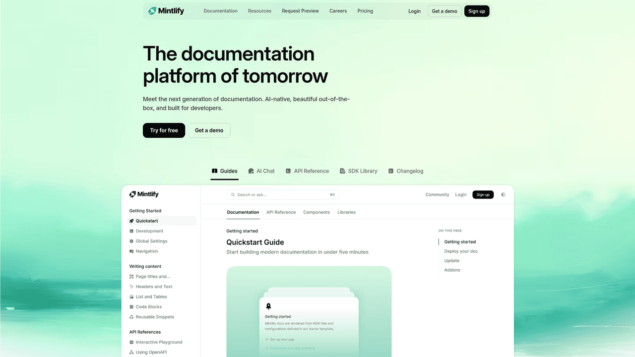 Mintlify screenshot