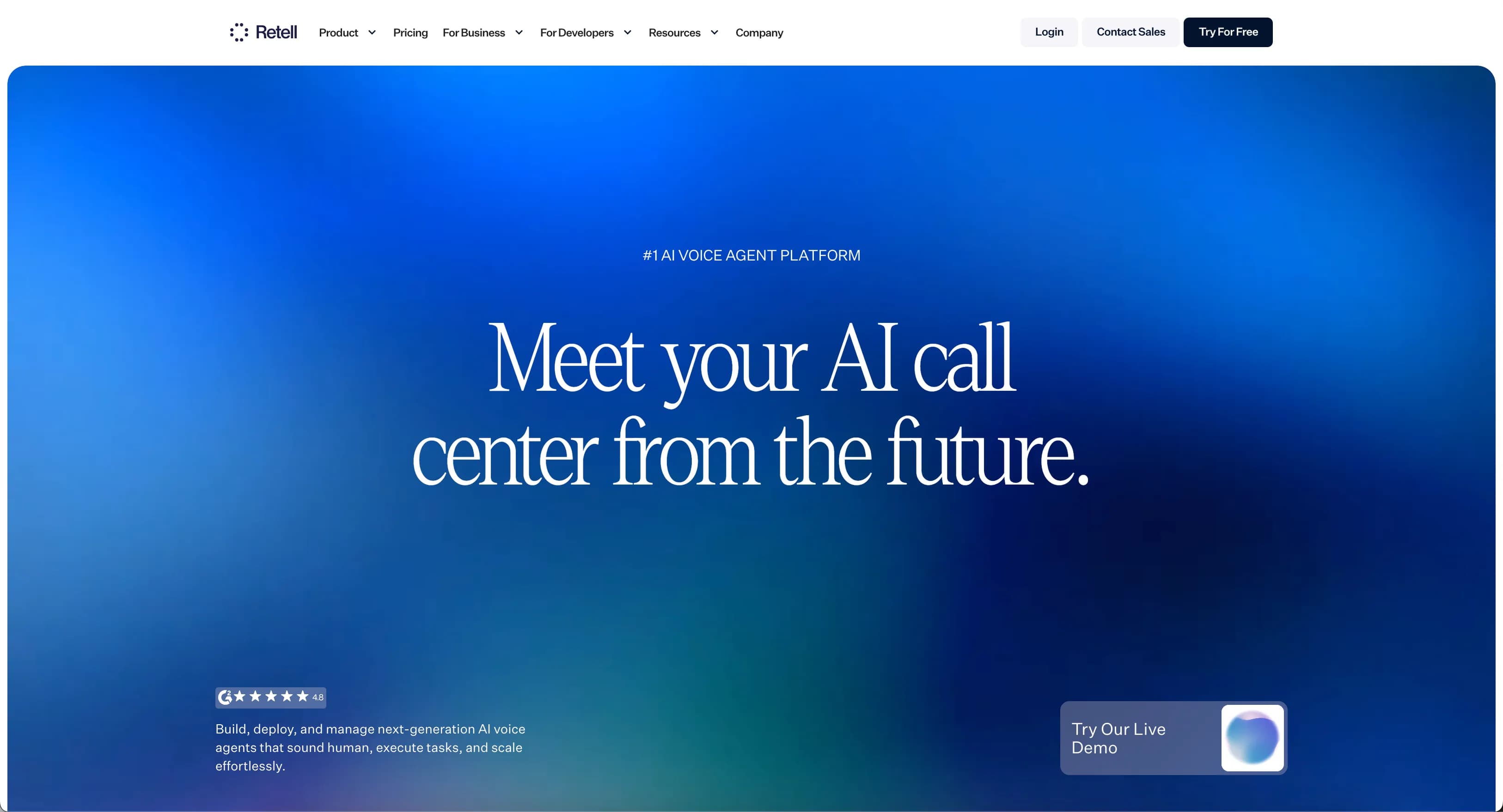 Retell AI screenshot