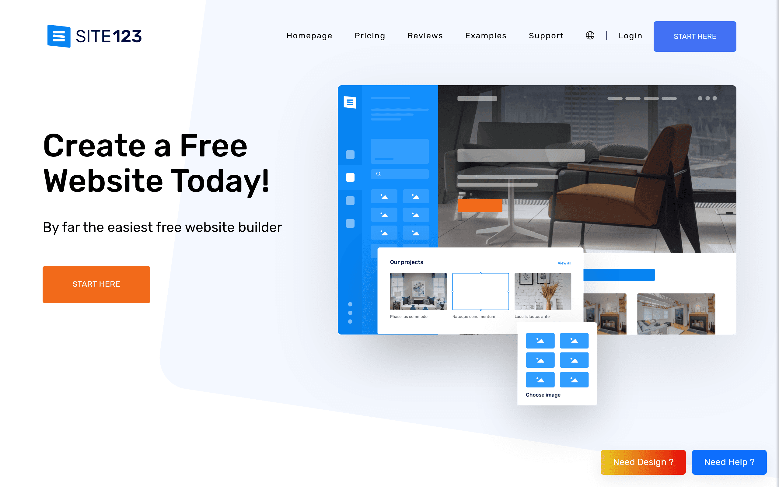 SITE123 screenshot