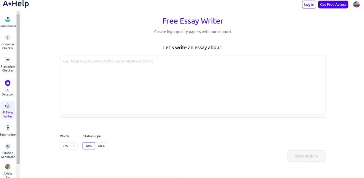 Free AI Essay Writer