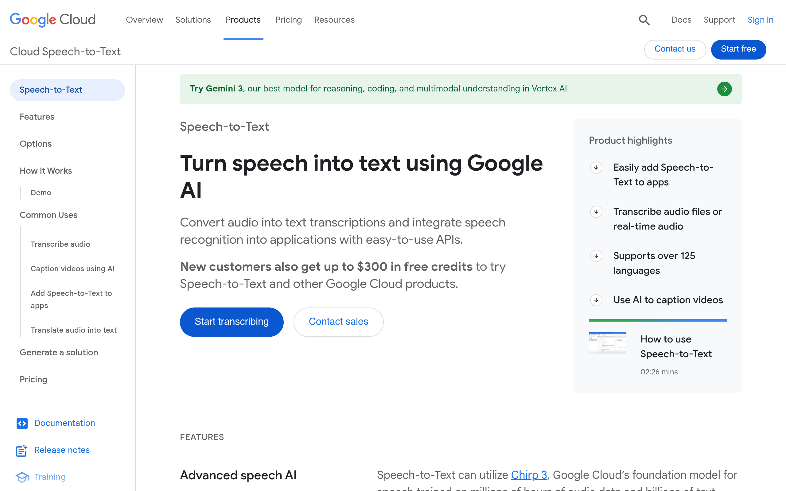 Google Cloud Speech to Text